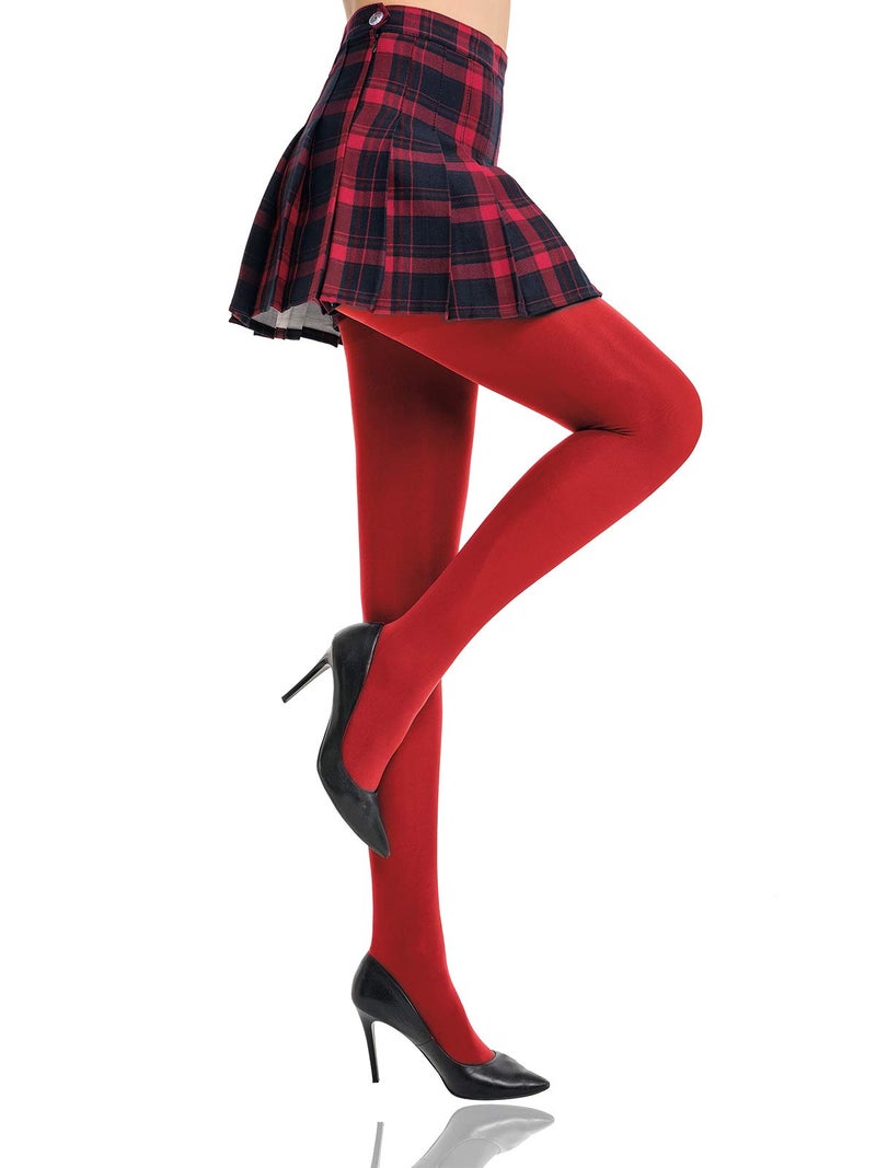 HONENNA Women's Control Top High Elastic Soft Opaque Pantyhose Tights - Image 1